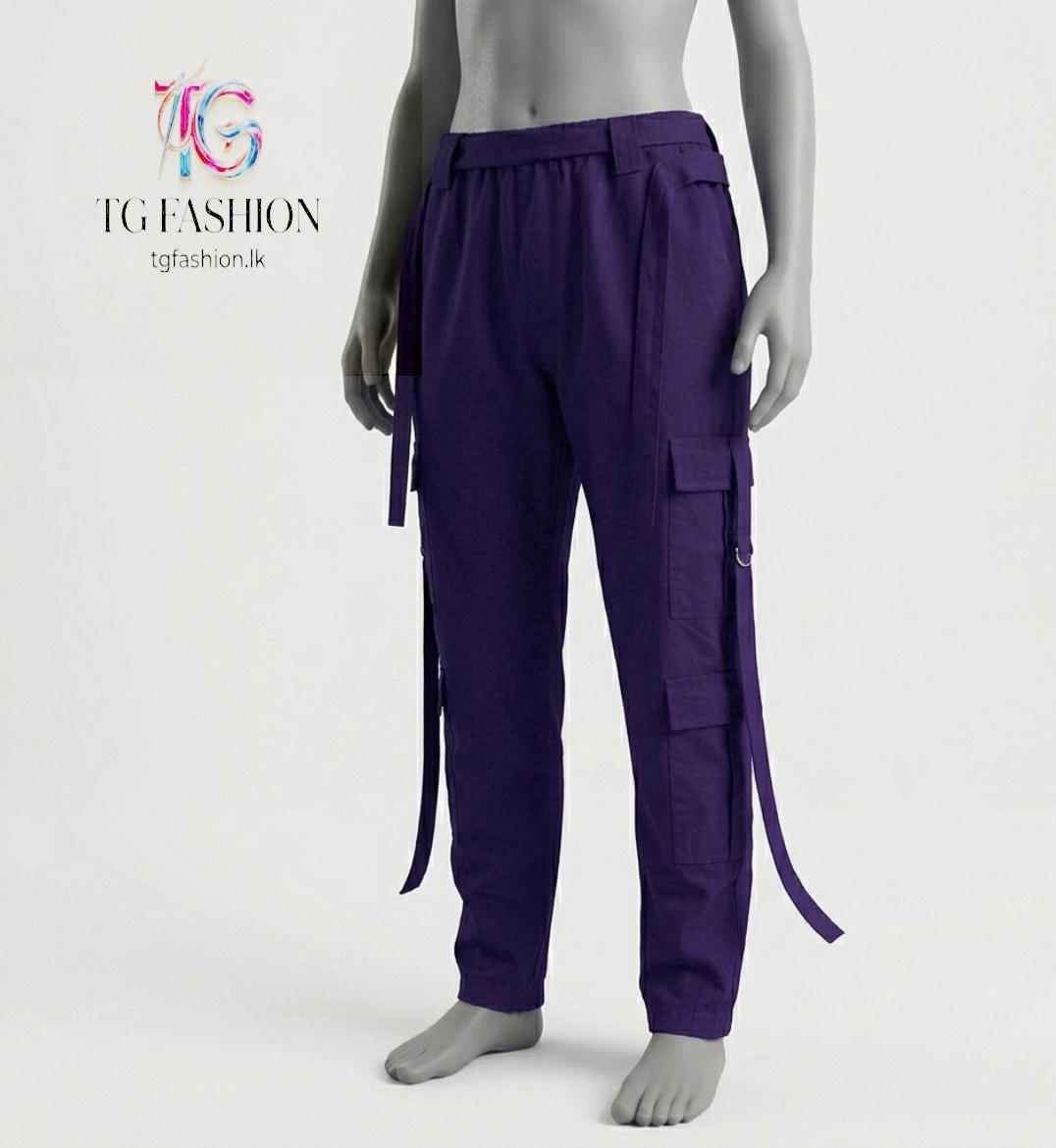 Urban Edge Purple Utility Cargo Trousers
